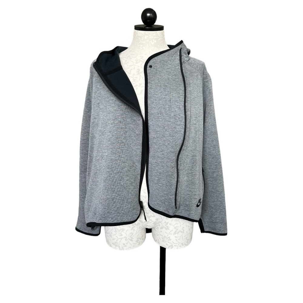 Nike Sportswear Tech Fleece Women's Full Zip Cape Hoodie Carbon Heath Size Large - Picture 8 of 16